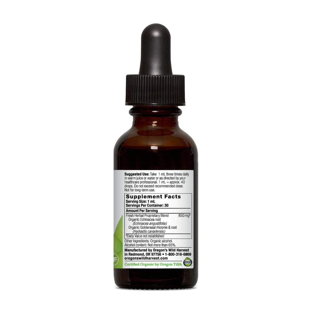 Oregon's Wild Harvest Echinacea Goldenseal Organic Supplement - 1 Fl Oz - image 2