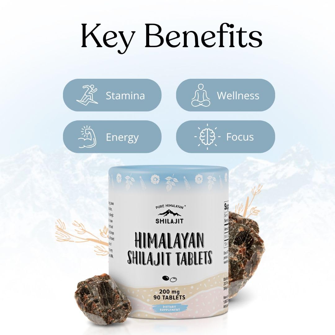 Pure Himalayan Shilajit Tablets 200mg - 90 Count - image 3