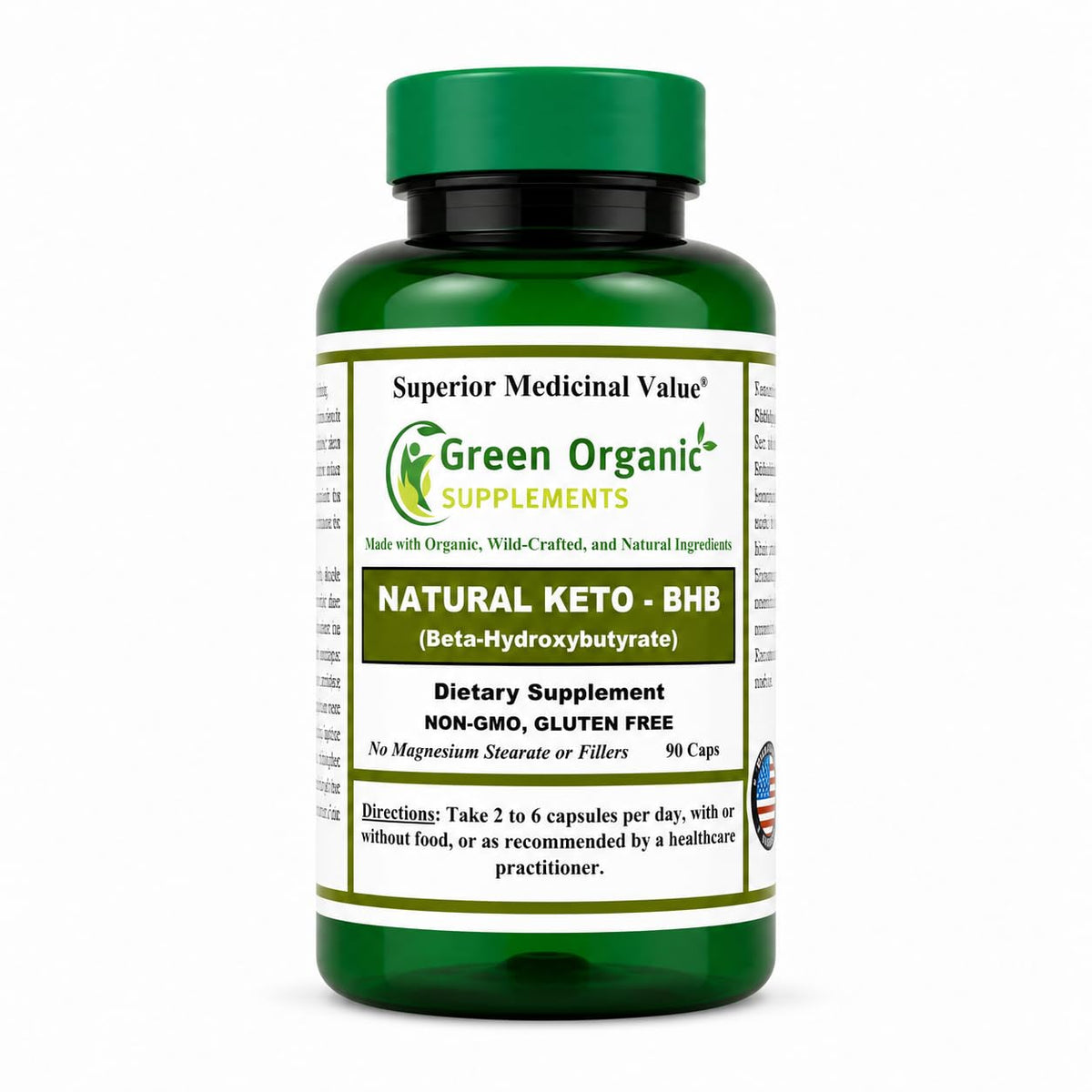 Green Organic Supplements BHB Beta-Hydroxybutyrate - 90 Capsules