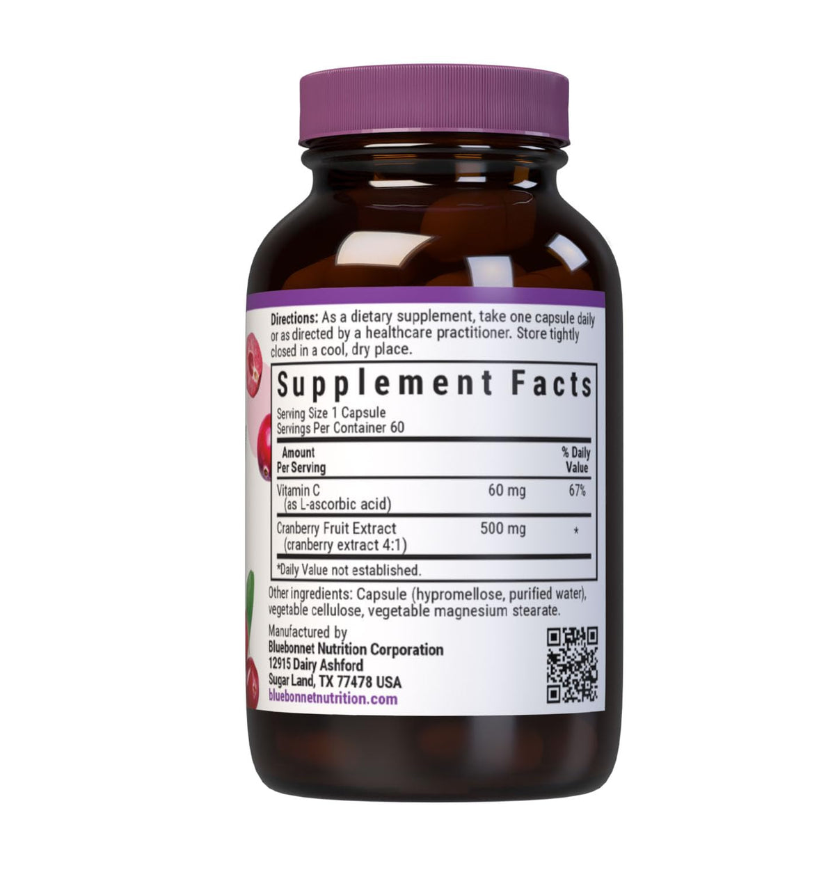 BlueBonnet Cranberry Fruit Extract Urinary Tract Support - 60 Vegetable Capsules - image 2