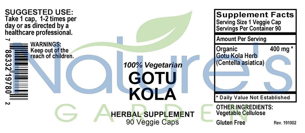 Nature's Garden Essentials Gotu Kola 400mg - 90 Vegetarian Capsules - image 7