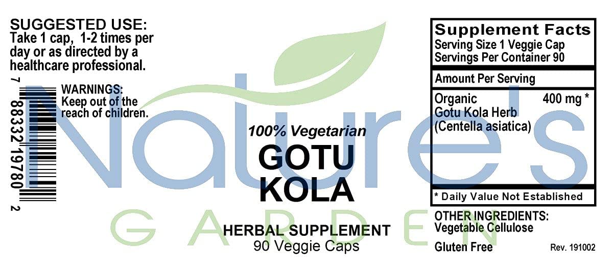 Nature's Garden Essentials Gotu Kola 400mg - 90 Vegetarian Capsules - image 7