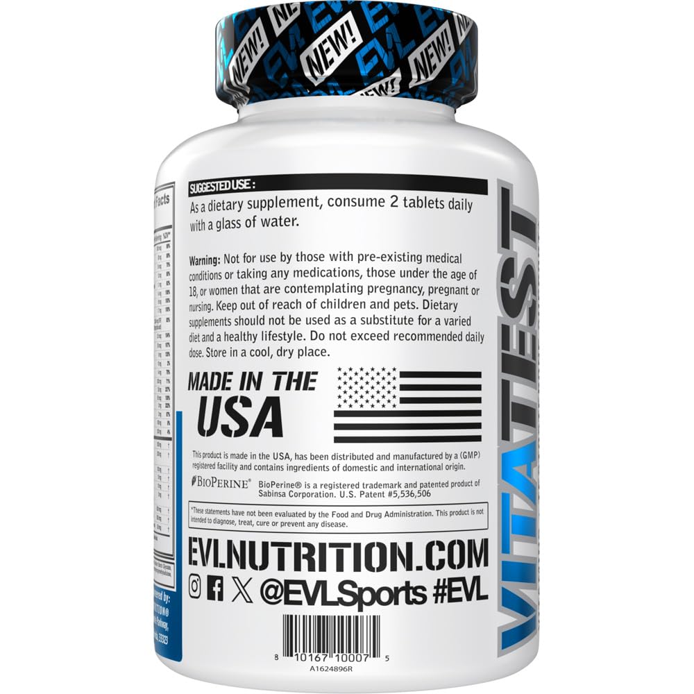 Evlution VitaTest Men's Daily Vitamin Testosterone Support - 90 Tablets - image 4