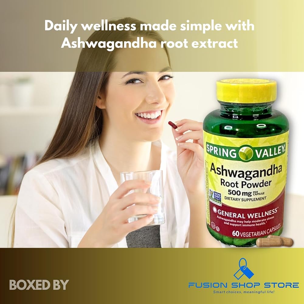 Fusion Shop Store Ashwagandha 500mg Root Powder - 60 Capsules - image 3