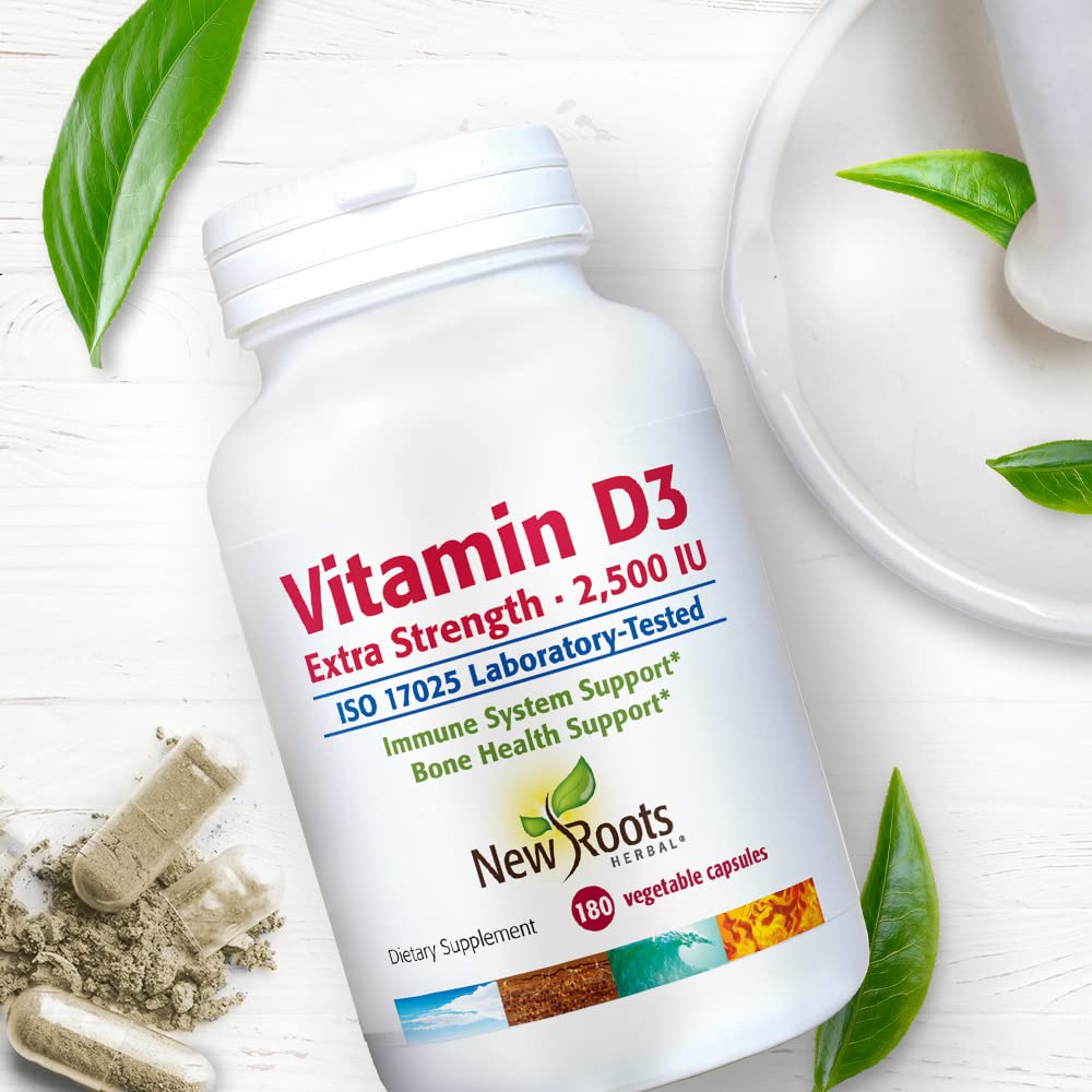 New Roots Herbal Vitamin D3 2,500 IU - 180 Vegetarian Capsules - image 6