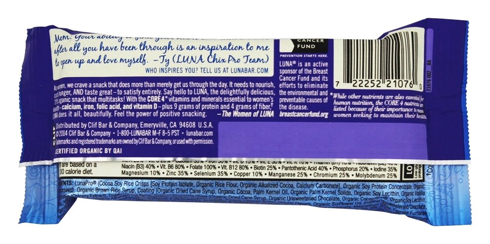 LUNA Bar Chocolate Cupcake Protein Snack Bar - 30 Count - image 4
