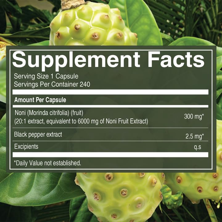 Pure Nutrition Noni Fruit Extract 300mg - 240 Capsules - image 2