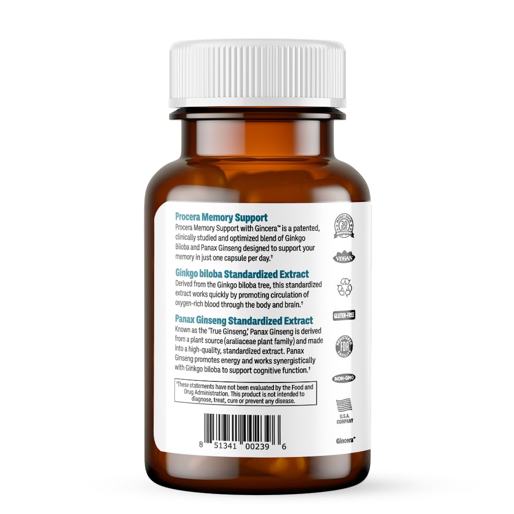 Procera Memory Support Ginkgo Ginseng - 30 Capsules - image 2