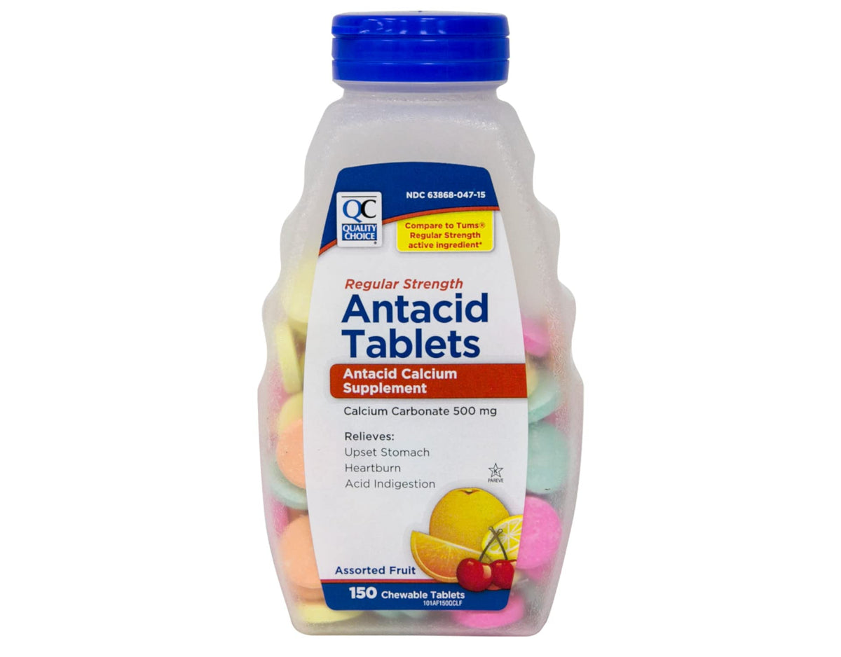 Quality Choice Regular Strength Calcium Carbonate 500 mg Antacid - 450 Tablets - image 2