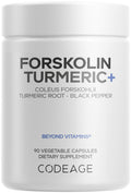 Codeage Forskolin Turmeric 95% Curcuminoids with BioPerine - 90 Capsules