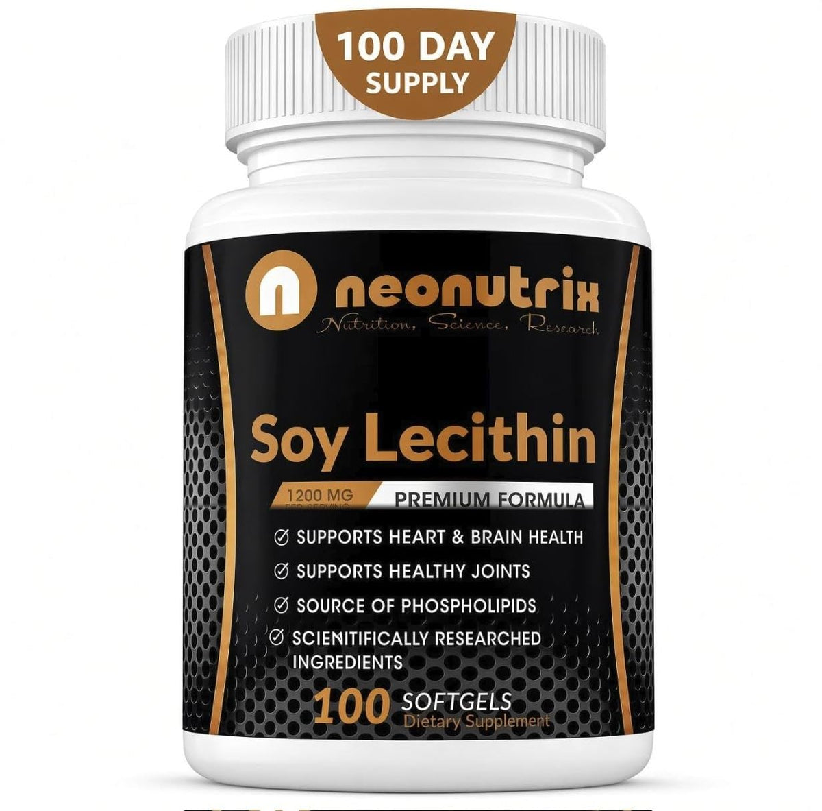 Neonutrix Soy Lecithin 1200mg Heart & Brain Support - 100 Softgels