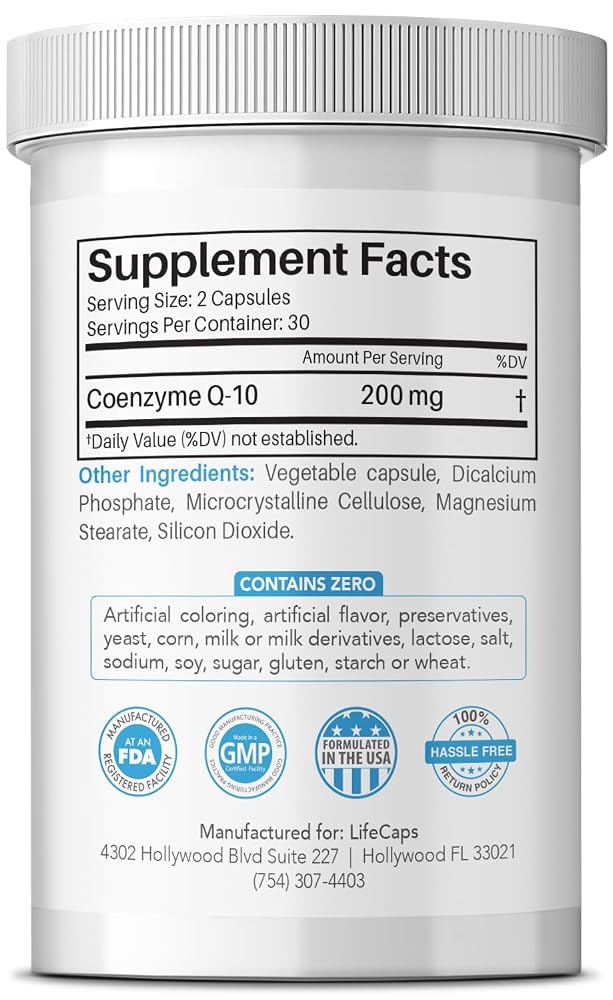 LifeCaps CoQ10 200mg - Ultimate CoQ10 - Ultra High Absorption Q10