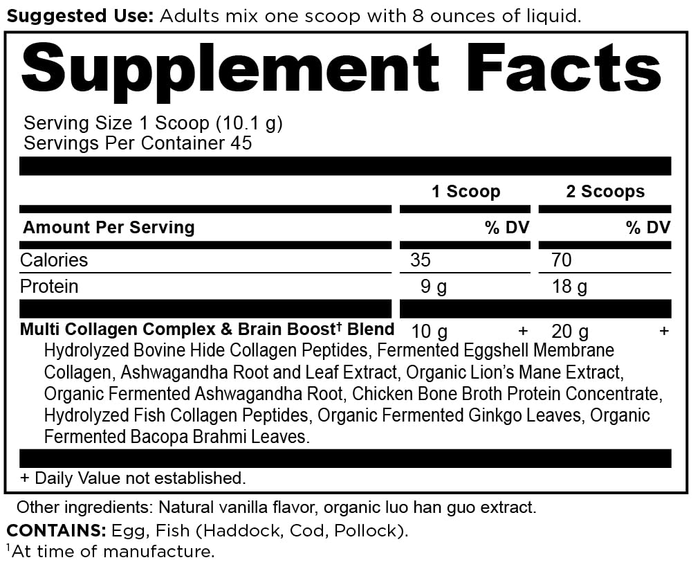 Ancient Nutrition Hydrolyzed Multi Collagen Peptides Brain Boost - 45 Servings - image 2