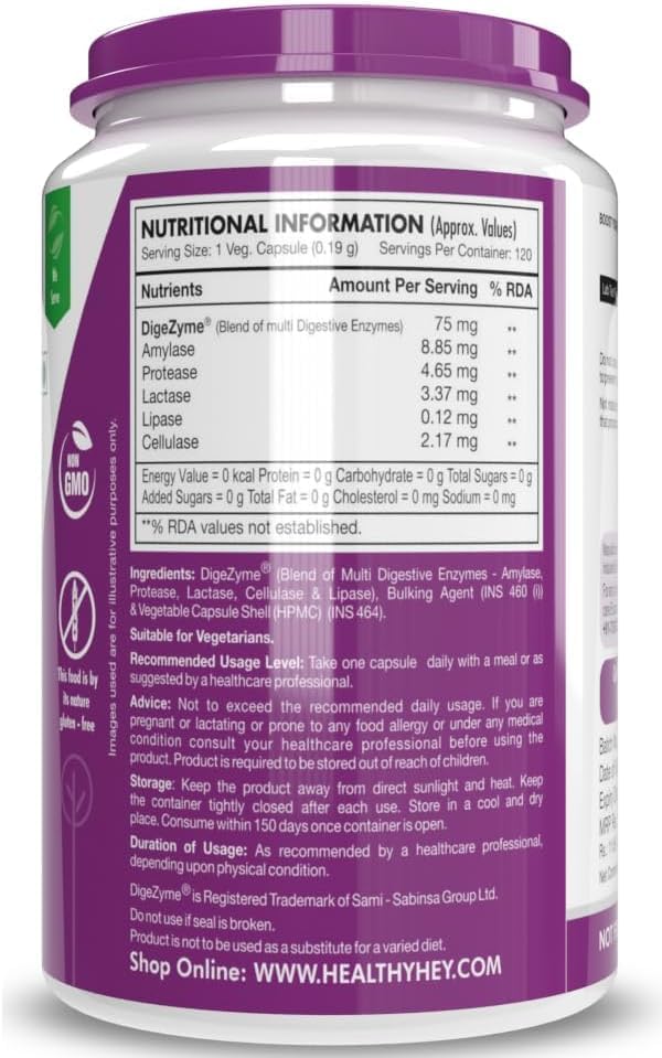 Generic Digestive Enzymes Multi-Enzyme Complex - 120 Vegetarian Capsules - image 2