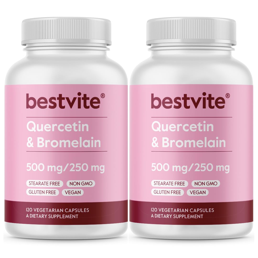 BESTVITE Quercetin with Bromelain 500mg/250mg - 240 Vegetarian Capsules