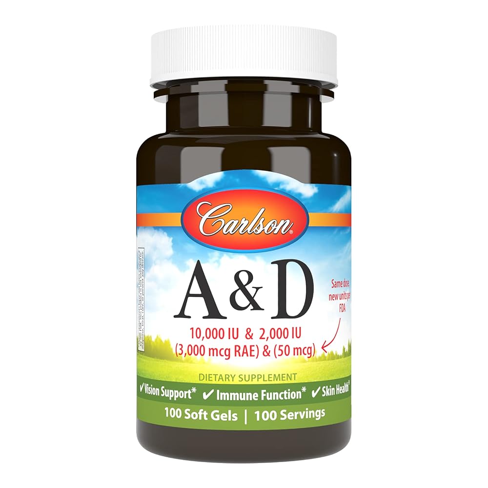 Carlson - A & D, 10000 IU (3000 mcg RAE) & 2,000 IU (50 mcg), Vision