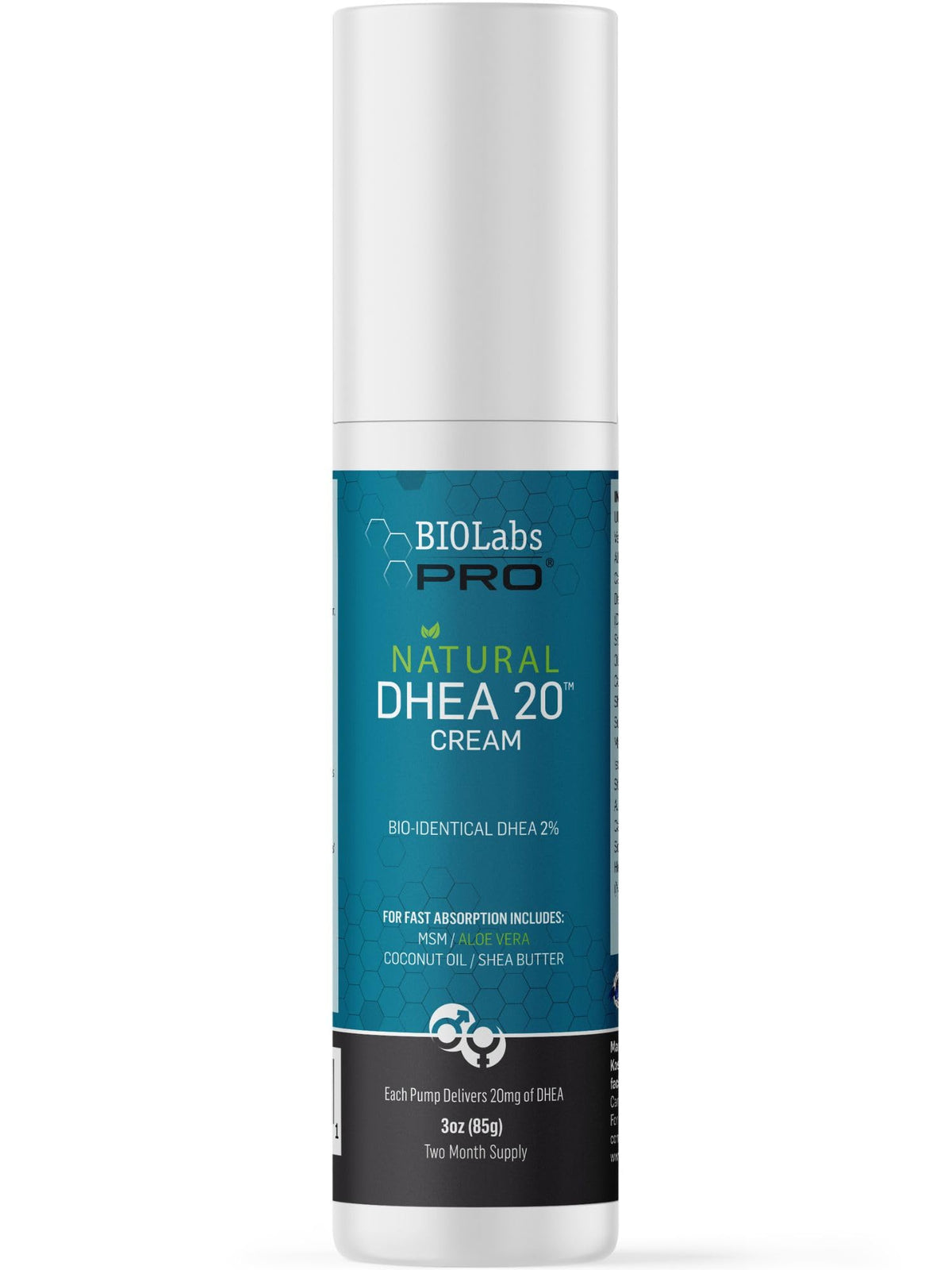 BIOLABS PRO Bioidentical DHEA 20mg Cream - 3 Ounce