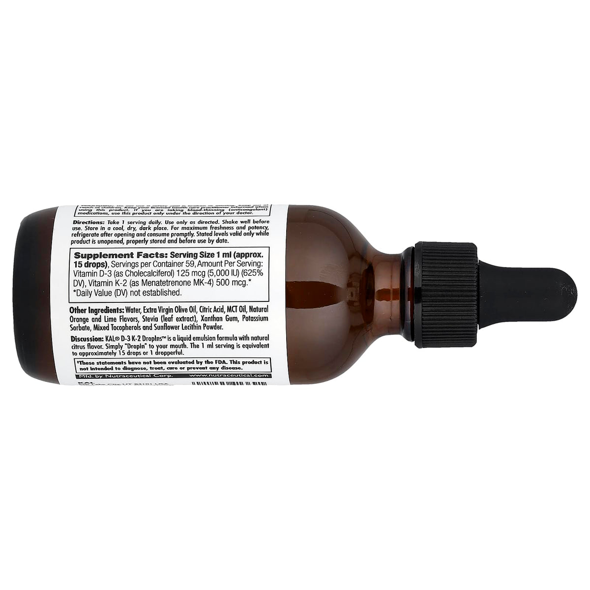 KAL Vitamin D3 K2 5000 IU Citrus Dropins - 2 Fl Oz - image 2