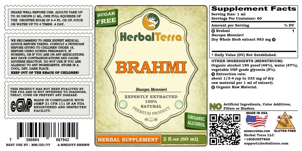 Herbal Terra LLC Brahmi (Bacopa Monnieri) Tincture
