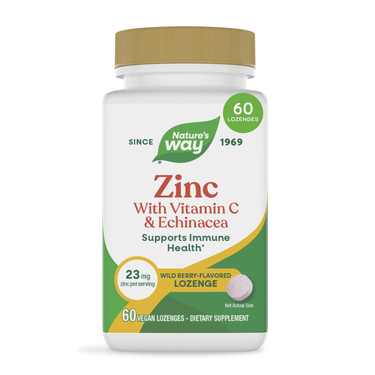 Nature's Way Zinc Lozenges with Vitamin C & Echinacea - 60 Count