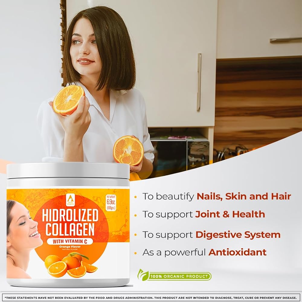 AV Orange Hydrolyzed Grass Fed Collagen with Vitamin C Powder - 198g - image 7