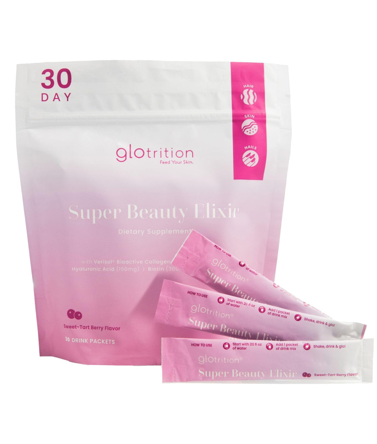 Glotrition Super Beauty Elixir Collagen Peptides Powder - 30 Packets
