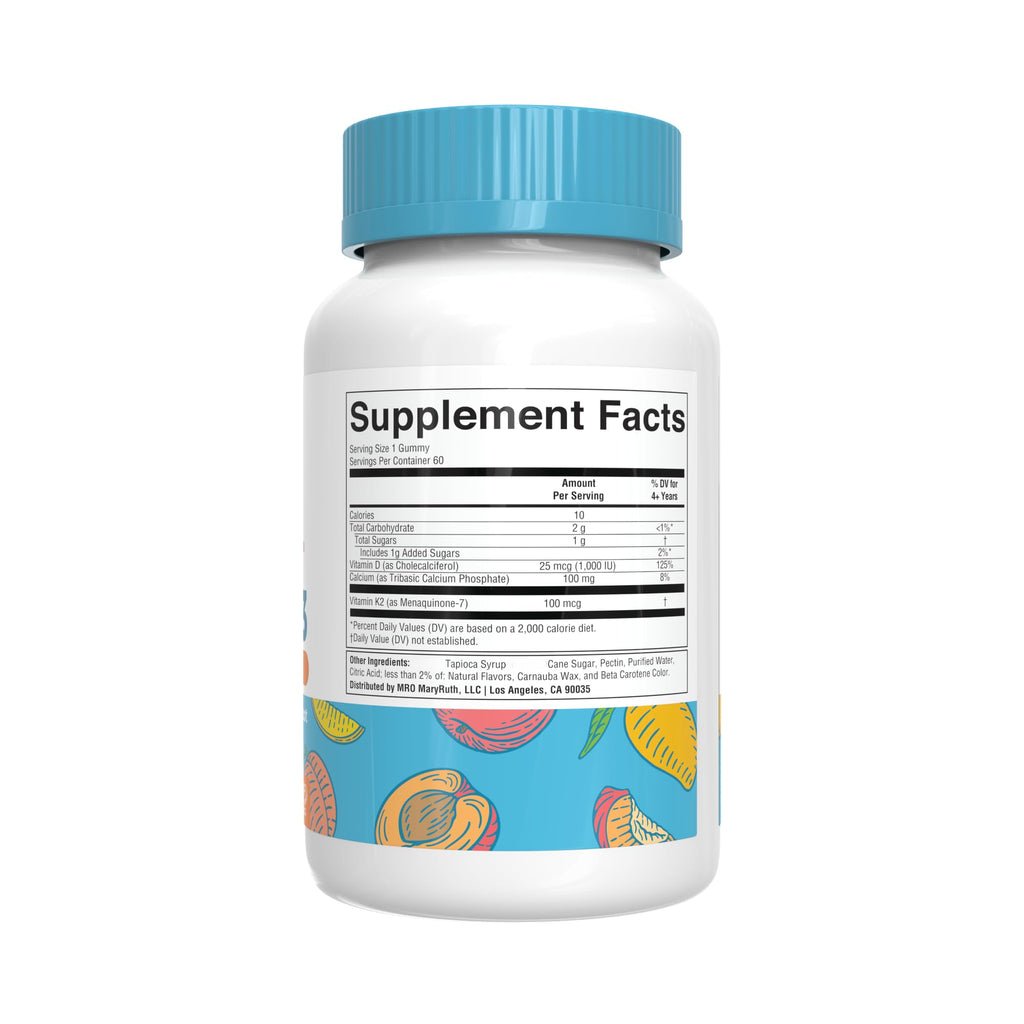 MARYRUTH'S Vitamin D3 K2 Calcium Gummies for Bone Health - 60 Count - image 2