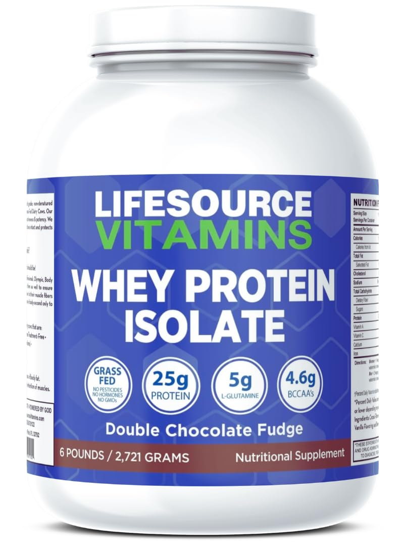 LifeSource Vitamins Grass-Fed Whey Isolate Double Chocolate - 6 lb