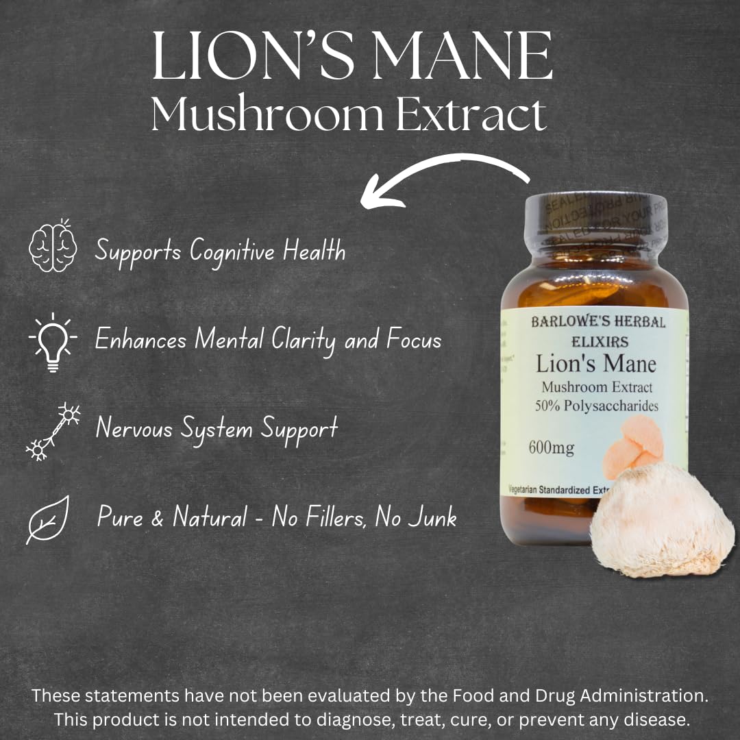 Barlowe's Herbal Elixirs Lion's Mane Mushroom Extract for Cognition - image 3