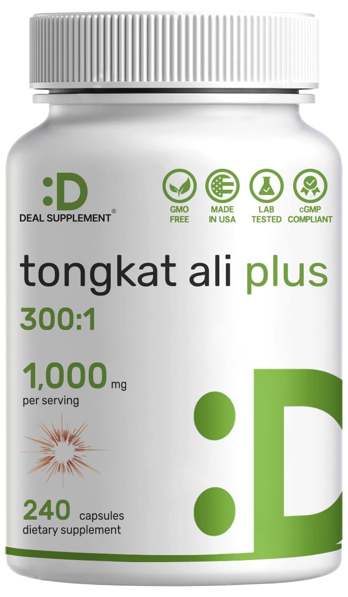 DEAL SUPPLEMENT Tongkat Ali Extract 300:1 with Horny Goat Weed - 240 Capsules