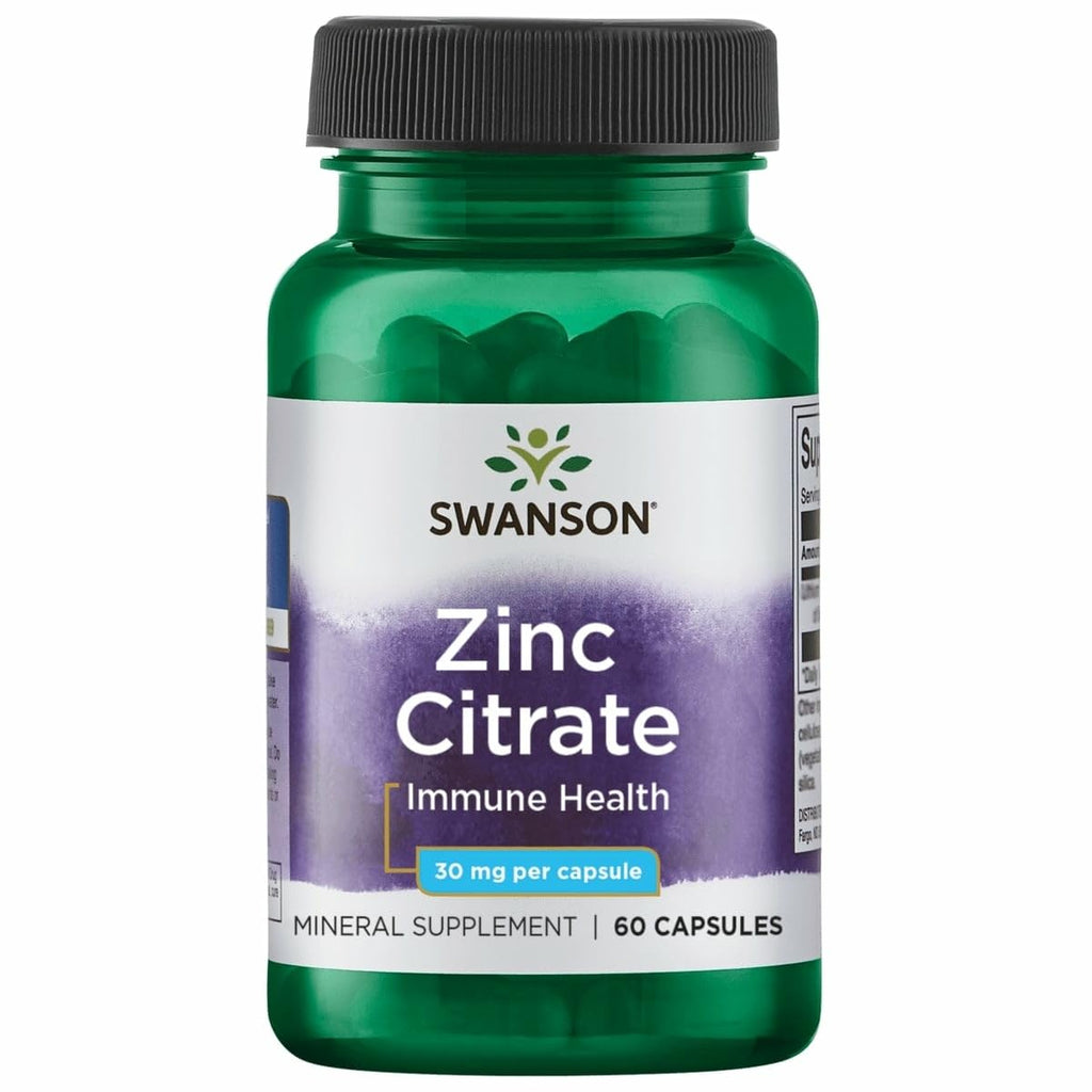 Swanson Zinc Citrate Immune and Vision Support 30 mg - 60 Capsules