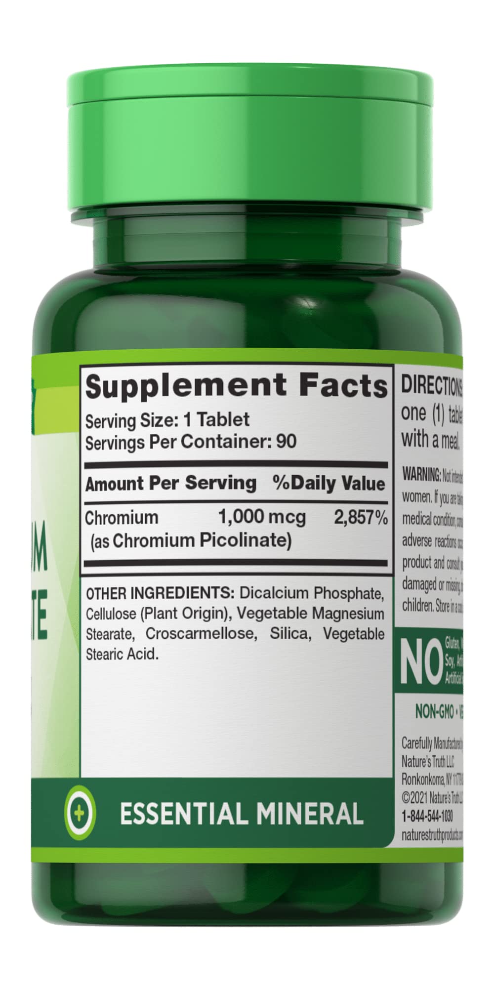 Nature's Truth Ultra Chromium Picolinate 1000 mcg - 180 Capsules - image 2