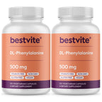 BESTVITE DL-Phenylalanine 500mg - 240 Vegetarian Capsules