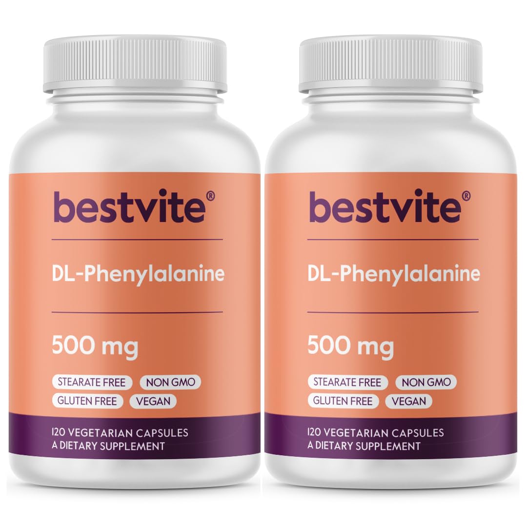 BESTVITE DL-Phenylalanine 500mg - 240 Vegetarian Capsules