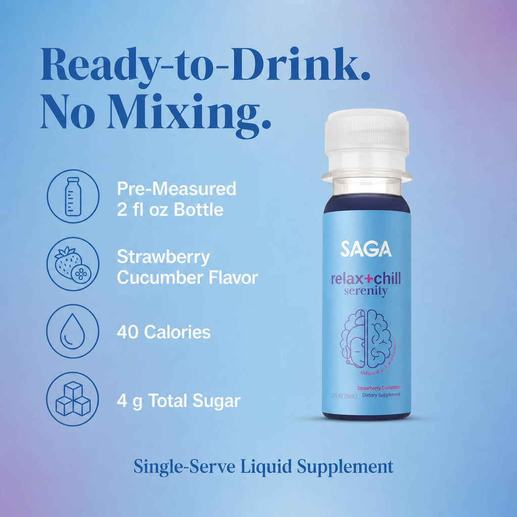 SAGA Serenity Kava Shots with 4-Mushroom Blend - 6 Pack - image 5