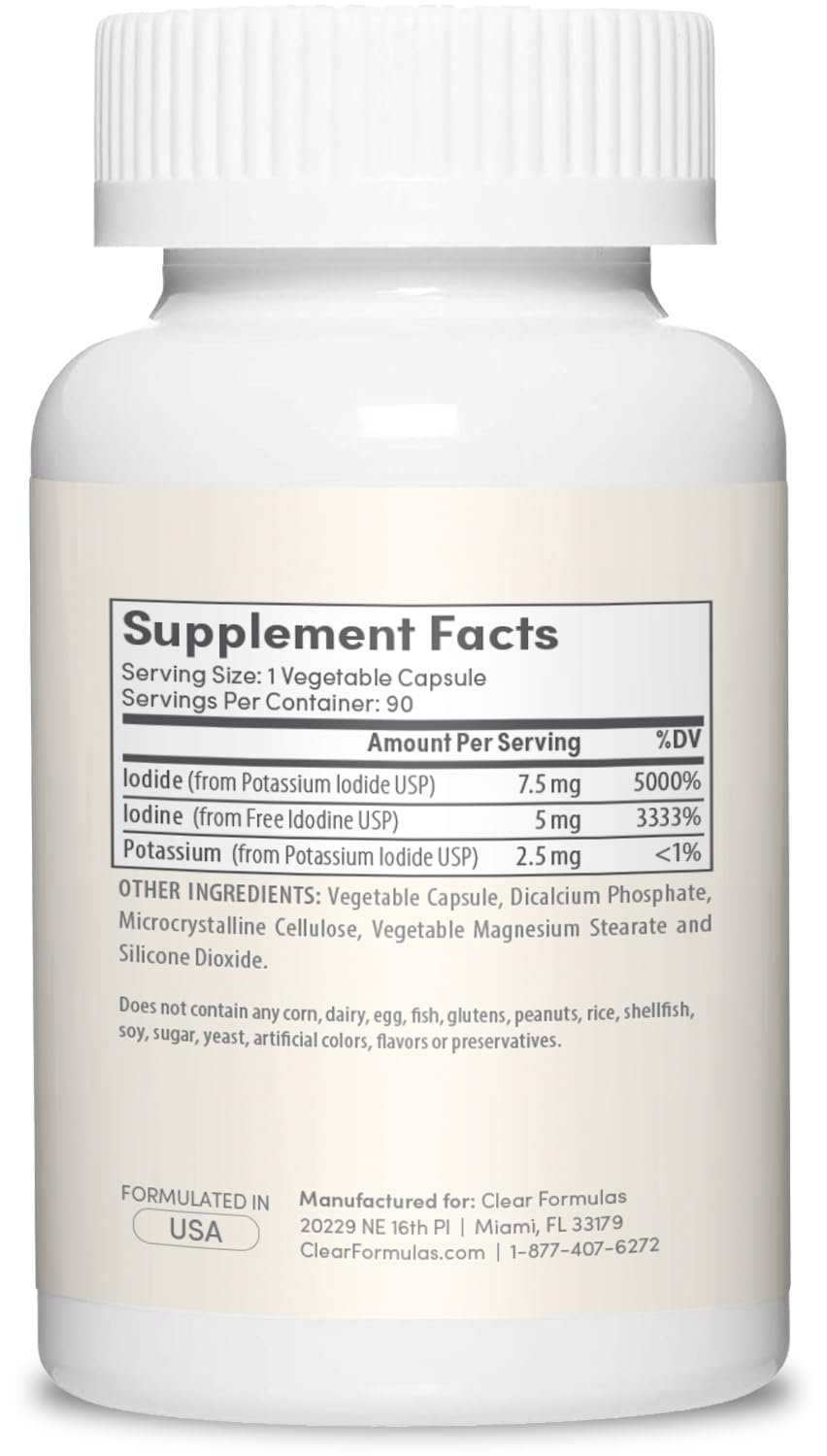 Clear Formulas Potassium Iodide Iodine Supplement - 90 Capsules - image 3
