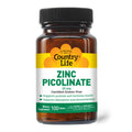 Country Life Zinc Picolinate 25 mg - 100 Tablets