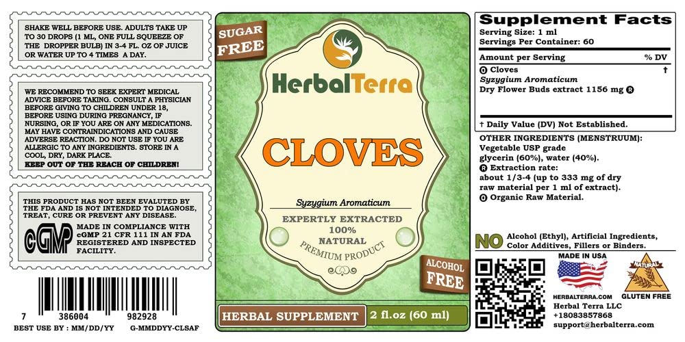 Herbal Terra LLC Cloves (Syzygium Aromaticum) Tincture