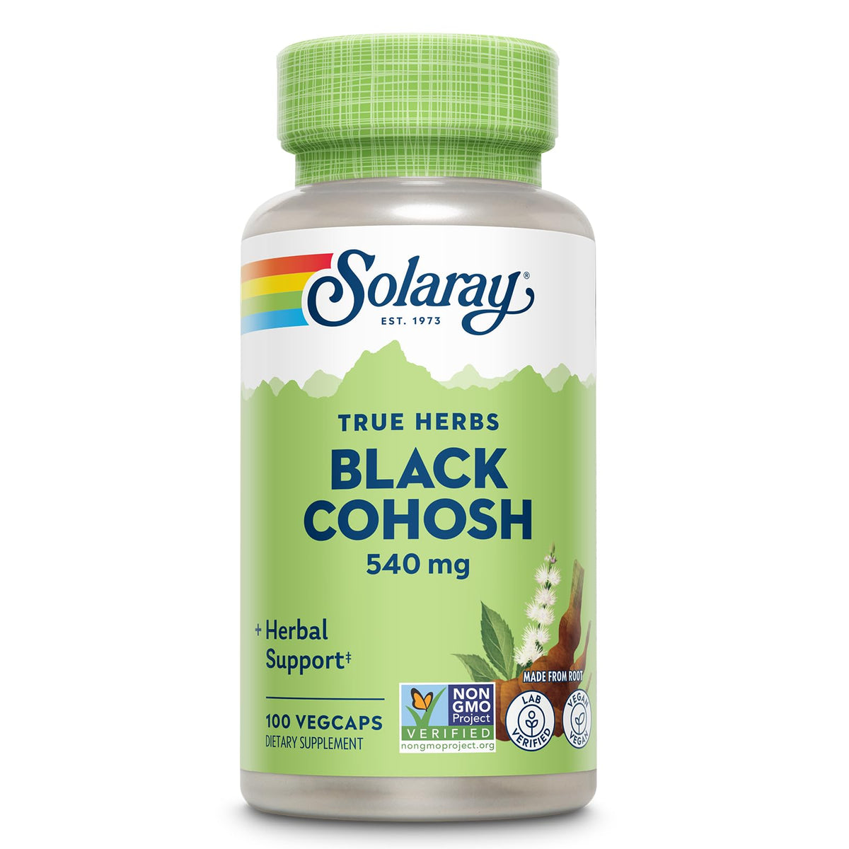 SOLARAY Black Cohosh 540 mg Womens Health Support - 100 Vegetarian Capsules