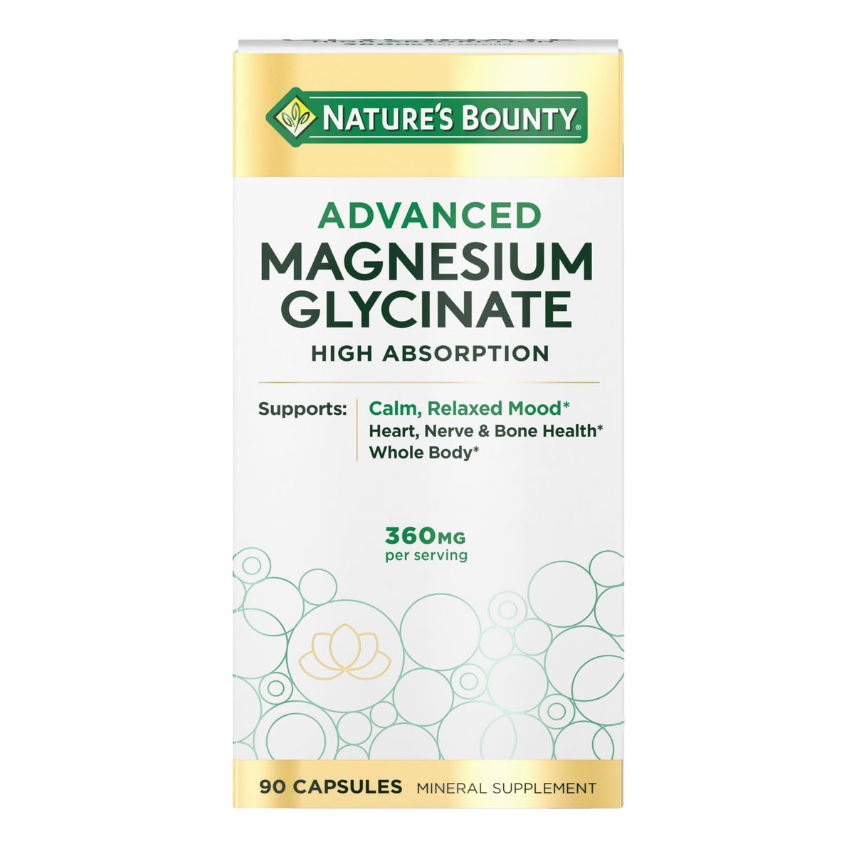 Nature's Bounty Calm Magnesium Glycinate 360mg - 90 Capsules