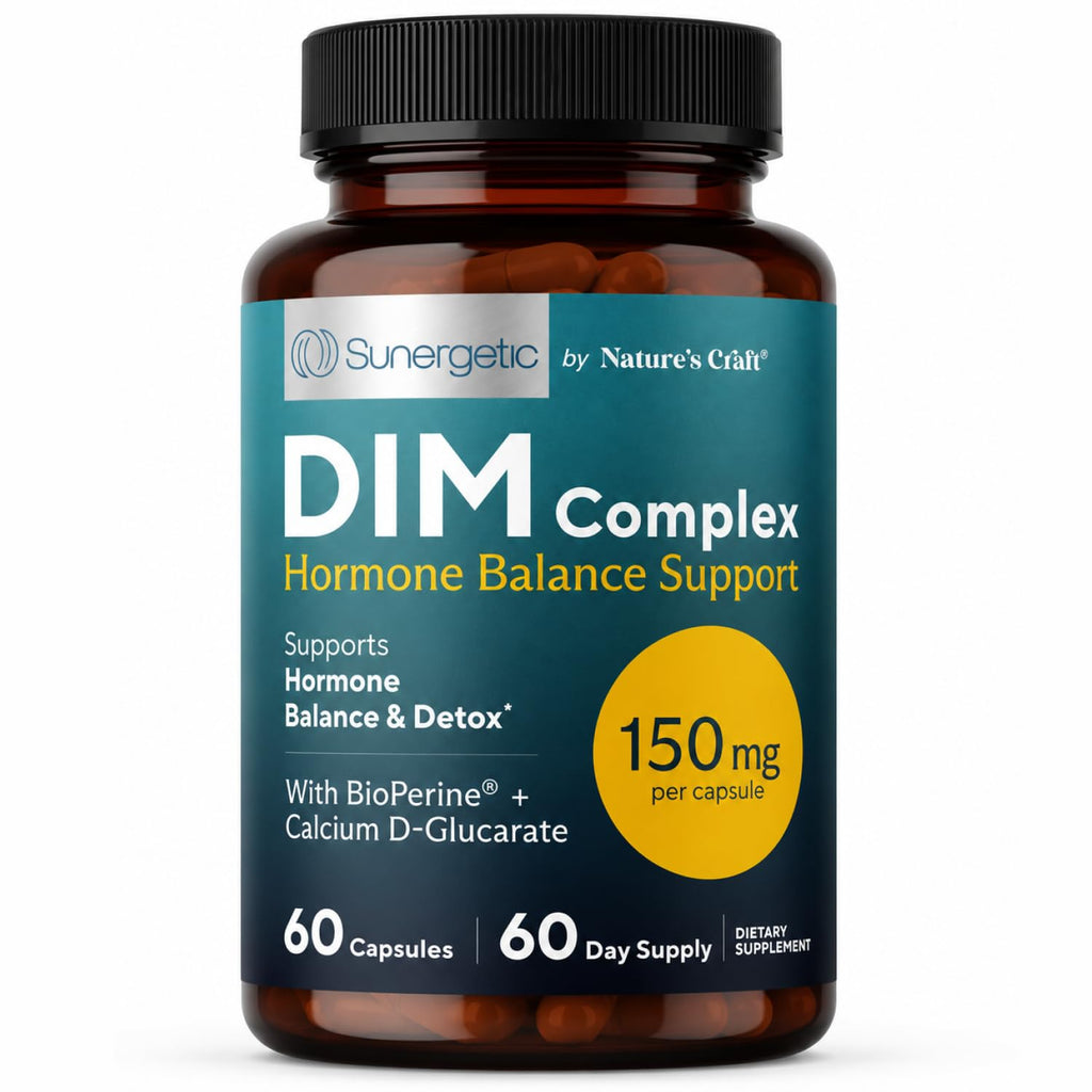 Sunergetic Premium DIM Supplement 150mg - 60 Vegetarian Capsules