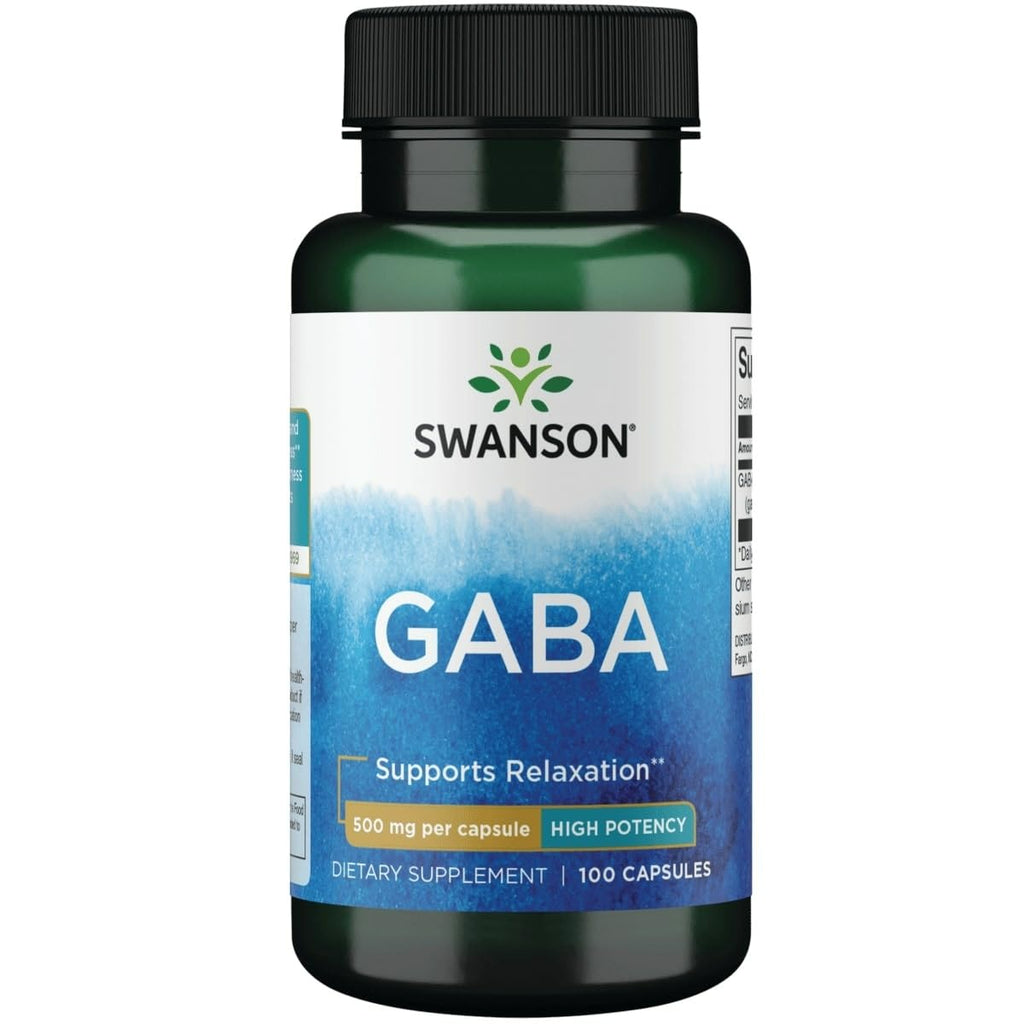 Swanson GABA Amino Acid Supplement 500 mg - 100 Capsules