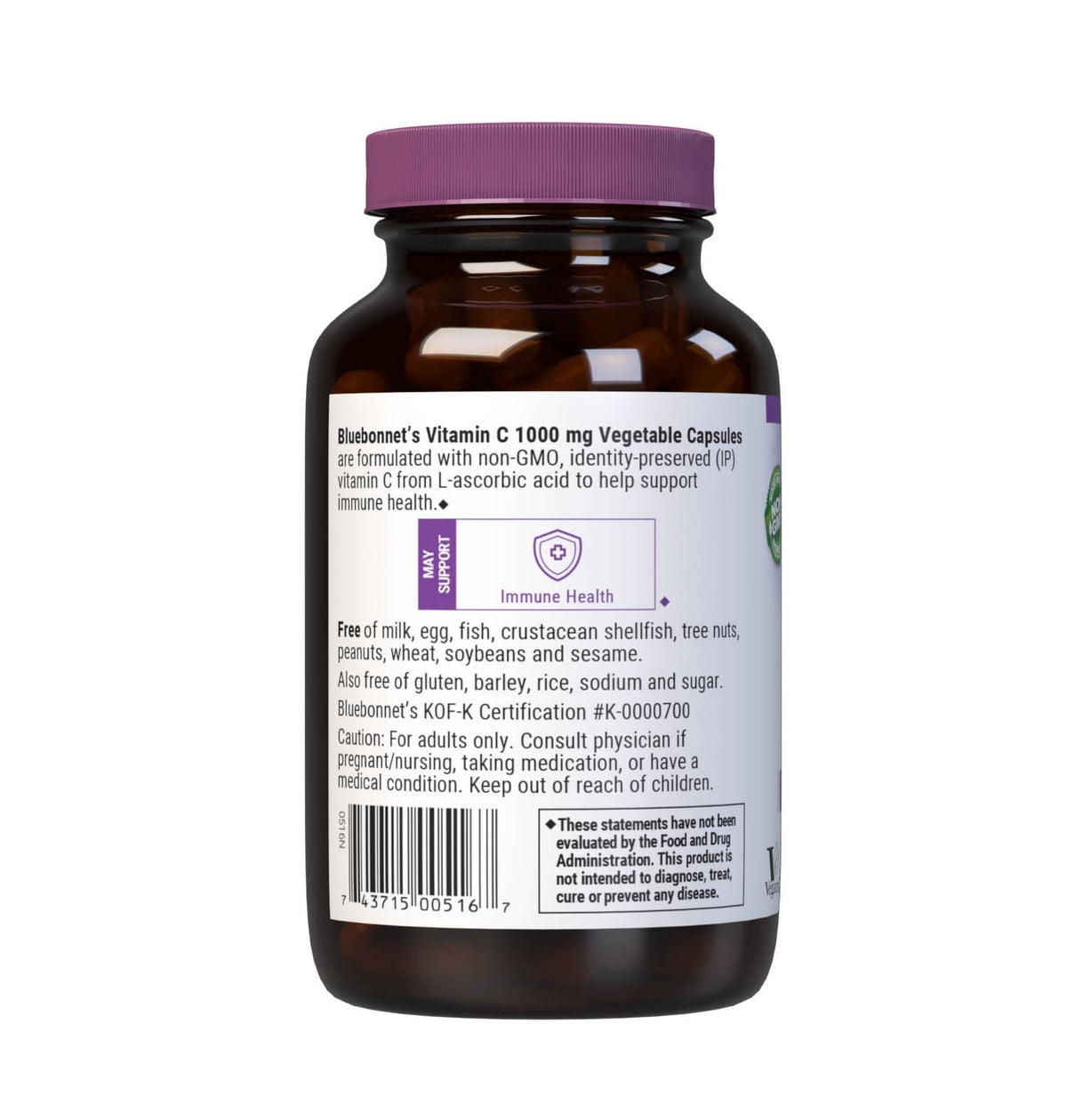 Bluebonnet Vitamin C 1000 mg Vegetable Capsules - 90 Count - image 3