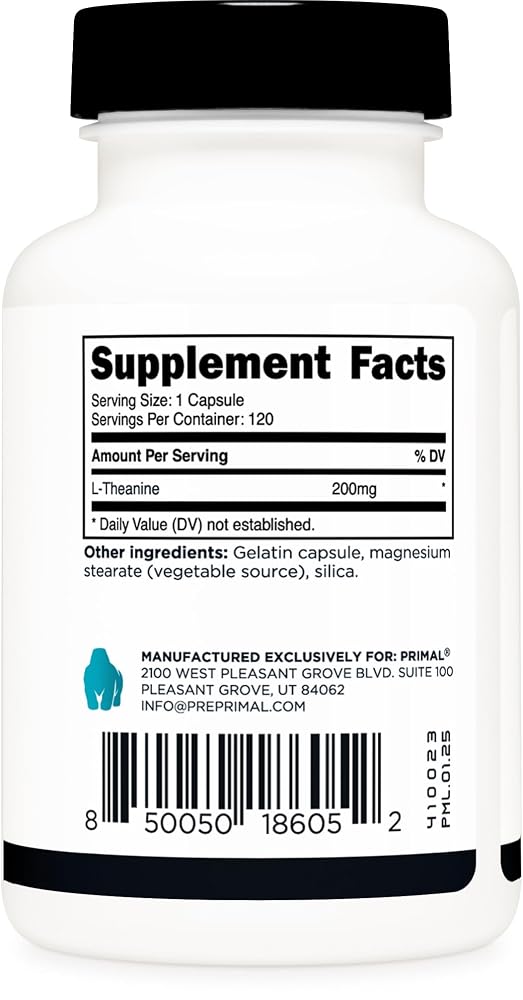 Primal L-Theanine 200mg - 120 Capsules - image 4