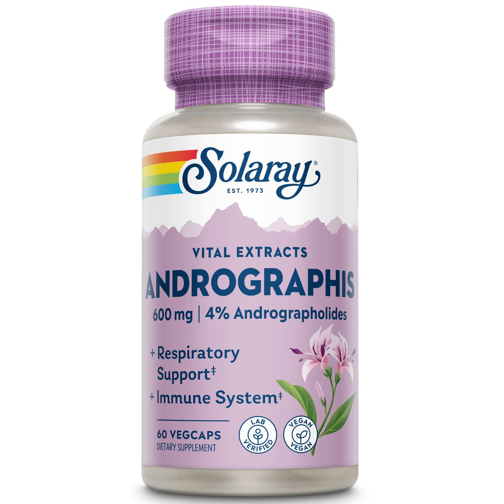 SOLARAY Andrographis 600mg Immune Support - 60 Vegetarian Capsules