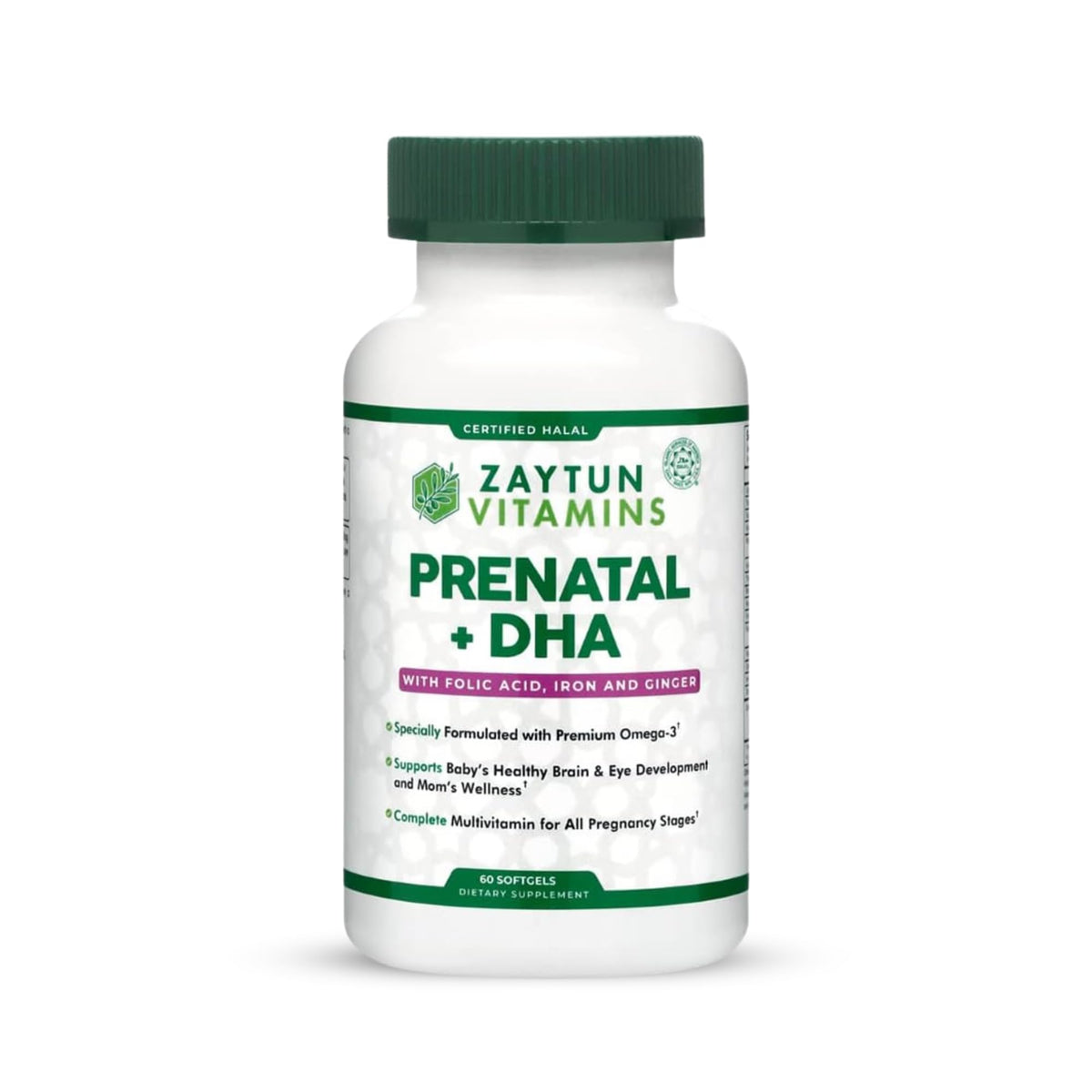Zaytun Vitamins Halal Prenatal Vitamins + DHA - 60 Softgels
