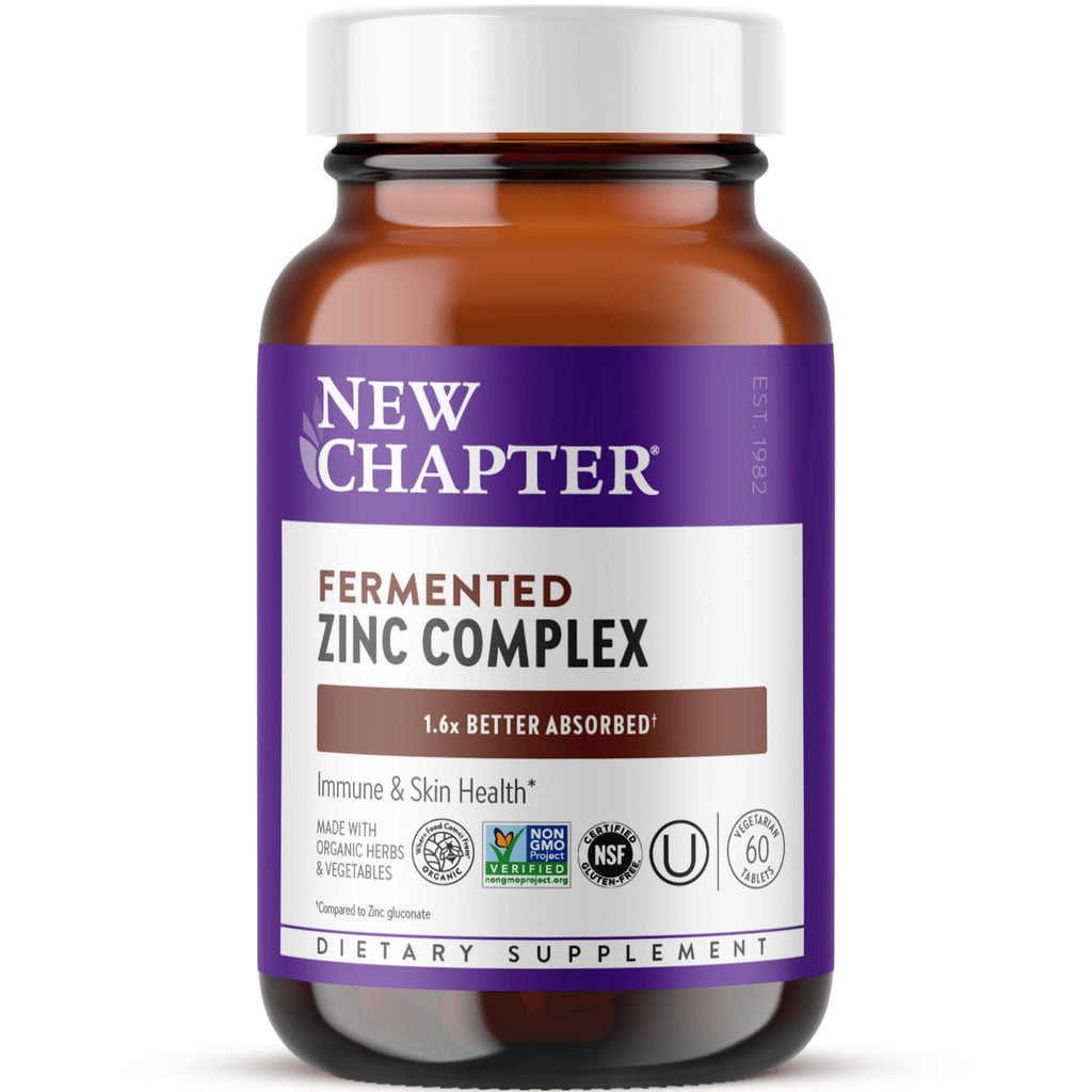 New Chapter Fermented Zinc Complex - 60 Tablets