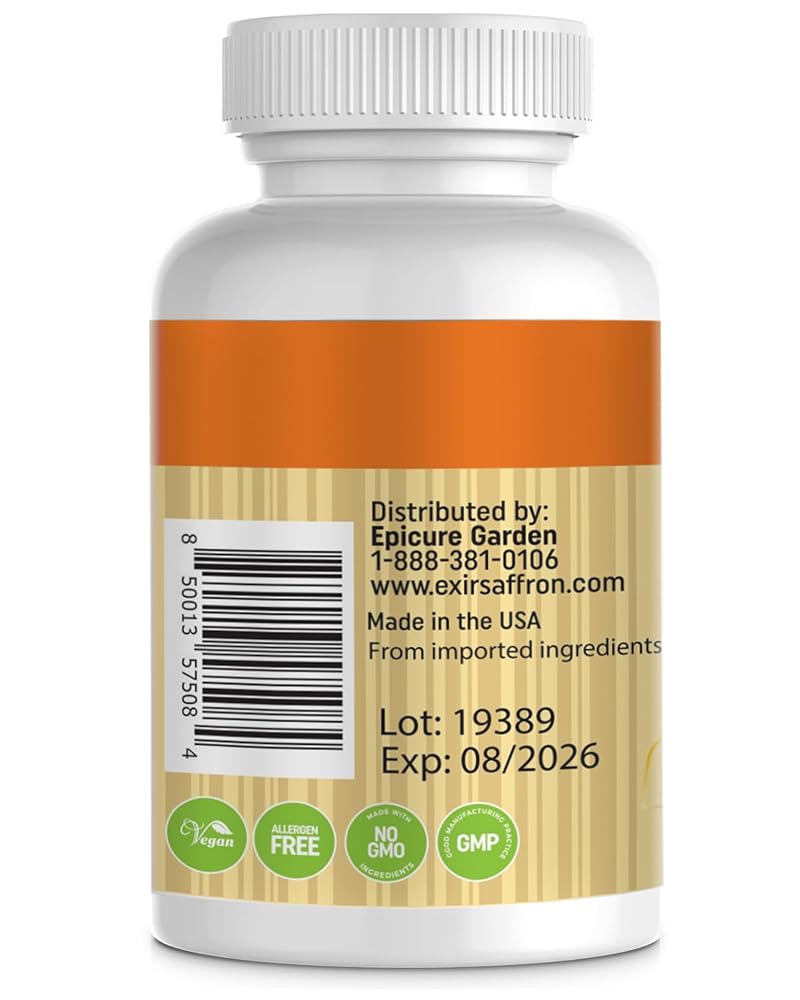 EXIR Saffron-Stigma Herb Dietary Supplement - Stress Relief Formula