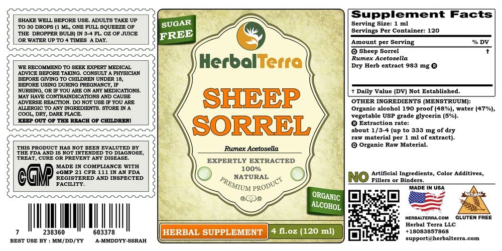 Herbal Terra LLC Sheep Sorrel (Rumex Acetosella) Tincture