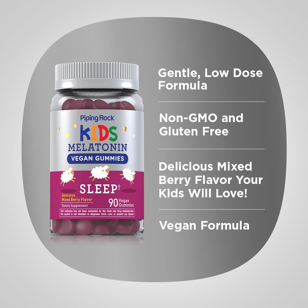 Piping Rock Kids Melatonin Gummies 1mg - 90 Count - image 4